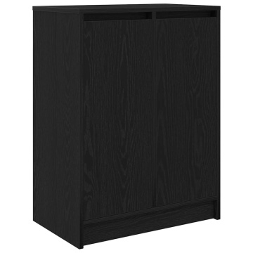 Dulap Pantofi Stejar Negru 57x34x76 cm Lemn prelucrat - Img 2
