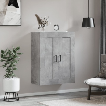 Dulap pe perete, gri beton, 69,5x34x90 cm, lemn prelucrat - Img 3