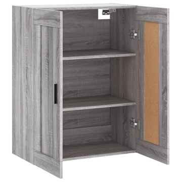 Dulap pe perete, sonoma gri, 69,5x34x90 cm, lemn prelucrat - Img 6