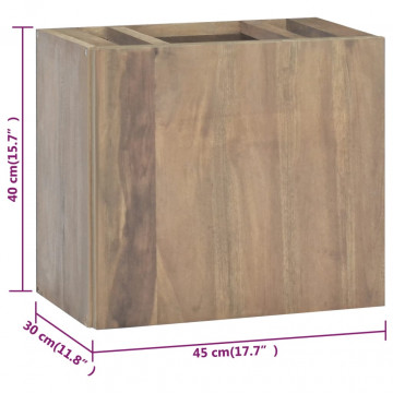 Dulap pentru baie de perete, 45x30x40 cm, lemn masiv de tec - Img 6