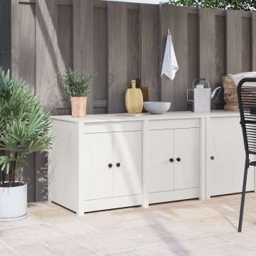 Dulap pentru bucătărie de exterior Alb 106x55x64 cm Lemn de pin solid - Img 1