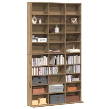 Dulap pentru CD-uri din Stejar Artistic - 101x23x177.5 cm Fabricat din Lemn Ingineresc - Img 3