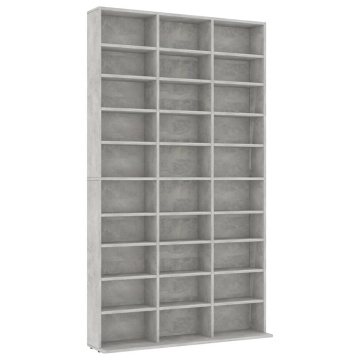 Dulap pentru CD-uri, gri beton, 102x16x177,5 cm, lemn compozit - Img 2
