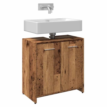 Dulap pentru chiuvetă baie lemn vechi 60x33x60cm lemn prelucrat - Img 1