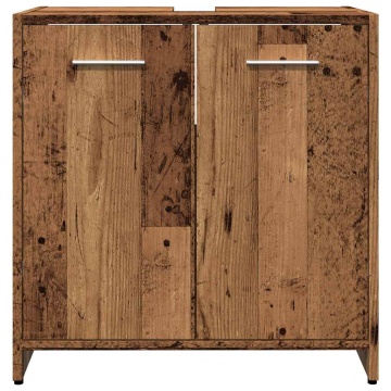 Dulap pentru chiuvetă baie lemn vechi 60x33x60cm lemn prelucrat - Img 8