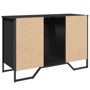 Dulap pentru chiuvetă baie, negru, 91x35x60 cm, lemn prelucrat - Img 5
