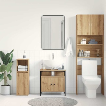 Dulap pentru chiuveta de baie Stejar Artisan lemn prelucrat - Img 3
