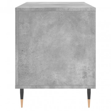 Dulap pentru discuri gri beton, 100x38x48 cm, lemn prelucrat - Img 8