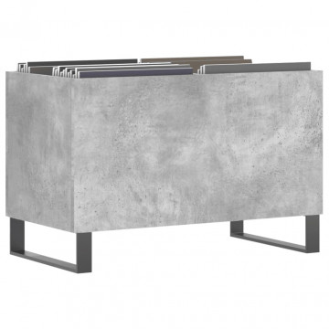 Dulap pentru discuri, gri beton, 74,5x38x48 cm, lemn prelucrat - Img 3