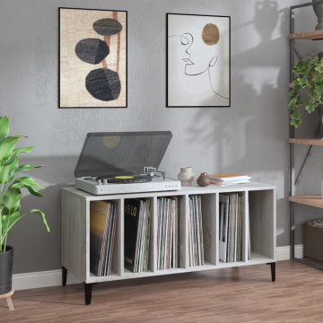 Dulap pentru discuri gri sonoma, 100x38x48 cm, lemn prelucrat - Img 1