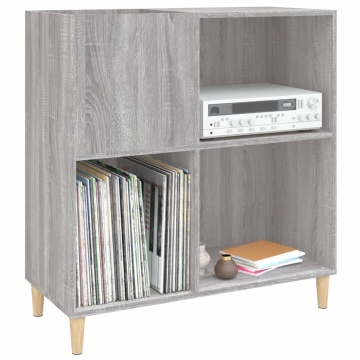 Dulap pentru discuri gri sonoma 84,5x38x89 cm lemn compozit - Img 4