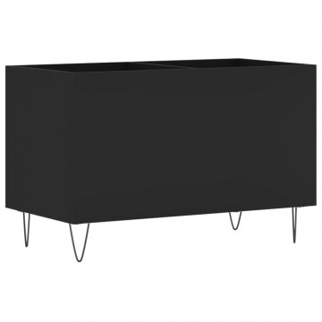 Dulap pentru discuri, negru, 74,5x38x48 cm, lemn prelucrat - Img 2