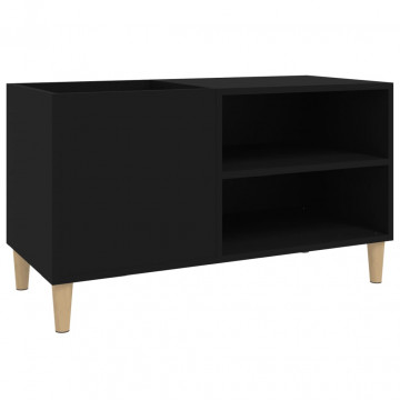 Dulap pentru discuri, negru, 84,5x38x48 cm, lemn prelucrat - Img 2