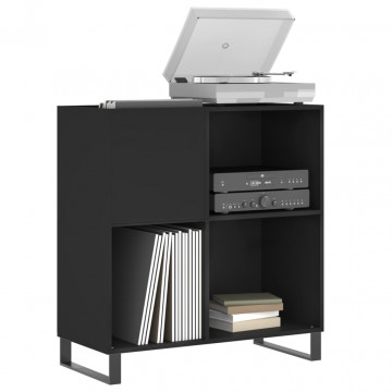 Dulap pentru discuri negru 84,5x38x89 cm lemn compozit - Img 3