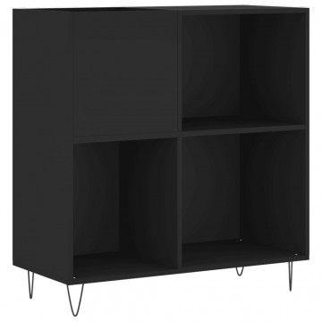 Dulap pentru discuri negru 84,5x38x89 cm lemn compozit - Img 2