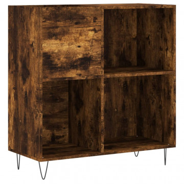 Dulap pentru discuri stejar fumuriu 84,5x38x89 cm lemn compozit - Img 2