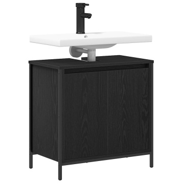 Dulap pentru lavoar baie negru 60x34,5x60 cm - Img 4