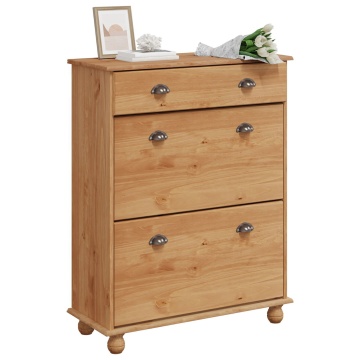 Dulap pentru pantofi ASKIM 85x35x108 cm din lemn masiv de pin - Img 3