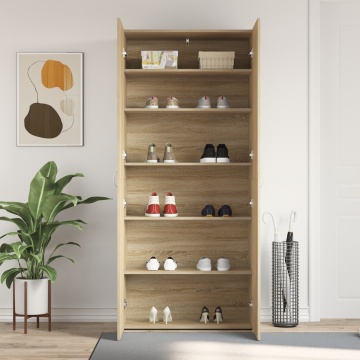 Dulap pentru pantofi Stejar Sonoma 80x35,5x180 cm Lemn prelucrat - Img 4