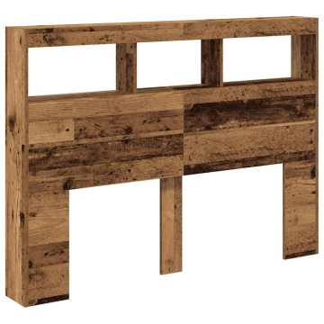 Dulap pentru tăblie cu LED Lemn vechi 140x17x102 cm - Img 5
