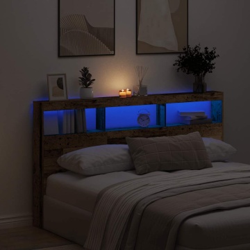 Dulap pentru tăblie cu LED Lemn vechi 180x17x102 cm - Img 1