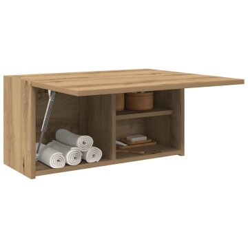 Dulap perete baie stejar artizanal, 60x25x30 cm, lemn prelucrat - Img 4