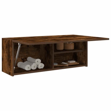 Dulap perete baie, stejar fumuriu, 80x25x30 cm, lemn prelucrat - Img 4