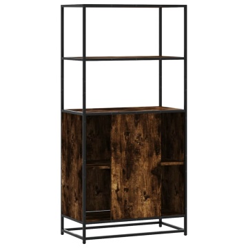 Dulap stejar afumat 68x35x139 cm lemn și metal prelucrat - Img 5