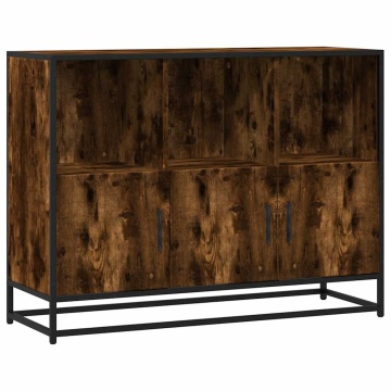 Dulap, stejar fumuriu, 100x35x76 cm, lemn compozit - Img 2