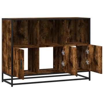 Dulap, stejar fumuriu, 100x35x76 cm, lemn compozit - Img 6