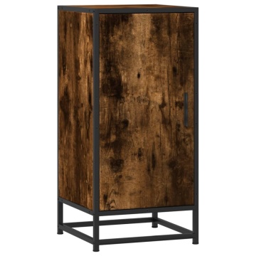 Dulap, stejar fumuriu, 35,5x35x76 cm, lemn prelucrat și metal - Img 2