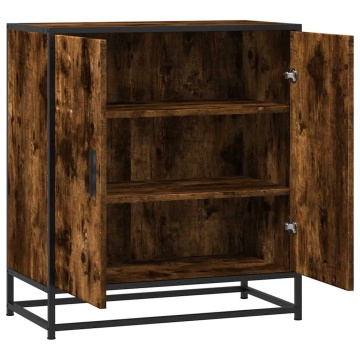 Dulap, stejar fumuriu, 68x35x76 cm, lemn prelucrat și metal - Img 7