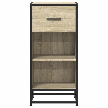 Dulap, stejar sonoma, 35,5x35x76 cm, lemn prelucrat și metal - Img 4