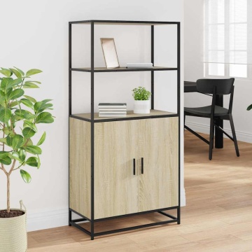 Dulap Stejar Sonoma 68x35x139 cm lemn și metal prelucrat - Img 3