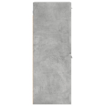 Dulap suspendat de baie, gri beton, 30x30x80 cm, lemn prelucrat - Img 5