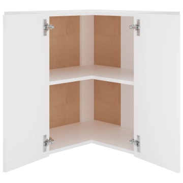 Dulap suspendat de colț, alb, 57 x 57 x 60 cm, lemn prelucrat - Img 8