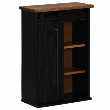 Dulap suspendat HALDEN cu ușă glisantă negru 49x22,5x70 cm pin - Img 2