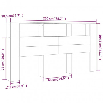 Dulap tăblie, alb extralucios, 200x18,5x104,5 cm - Img 6