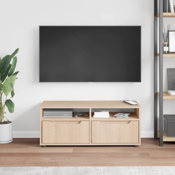Dulap TV „VISNES” Stejar Sonoma 100x40x38 cm lemn prelucrat - Img 3
