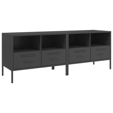 Dulap TV, 2 buc., negru, 68x39x50,5 cm, oțel laminat la rece - Img 2