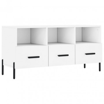 Dulap TV, alb, 102x36x50 cm, lemn prelucrat - Img 2