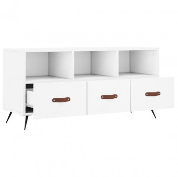 Dulap TV, alb, 102x36x50 cm, lemn prelucrat - Img 5