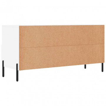 Dulap TV, alb, 102x36x50 cm, lemn prelucrat - Img 7