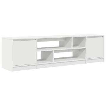 Dulap TV alb 188,5x41x50 cm lemn prelucrat - Img 2