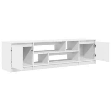 Dulap TV alb 188,5x41x50 cm lemn prelucrat - Img 8