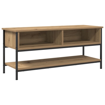 Dulap TV Artisan Stejar 100x35x45 cm Lemn compozit și Oțel - Img 2