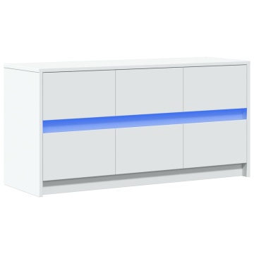 Dulap TV cu LED, alb, 100x34x50 cm, lemn prelucrat - Img 3