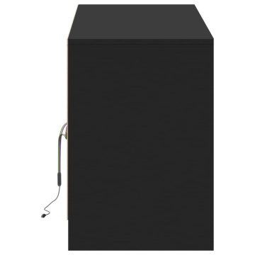 Dulap TV cu LED, negru, 139,5x34x50 cm, lemn prelucrat - Img 6