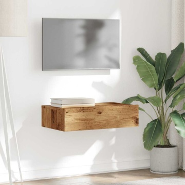 Dulap TV cu lumini LED, lemn vechi, 60x35x15,5 cm - Img 8