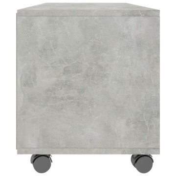 Dulap TV cu rotile, gri beton, 90x35x35, lemn prelucrat - Img 6